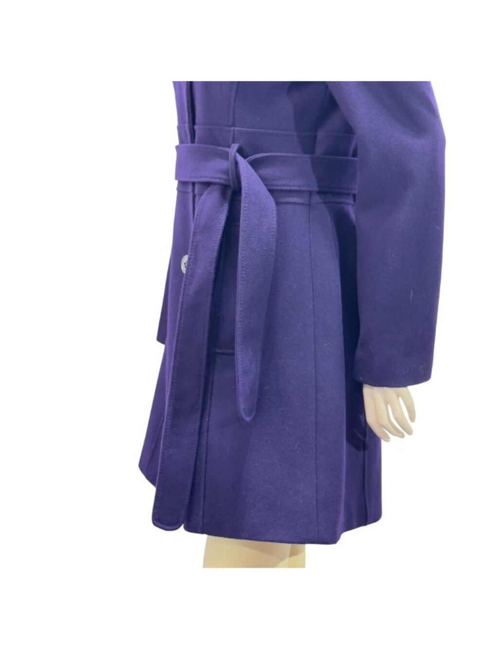 Kenneth Cole Women's Belted Trench OverCoat Wool Blend Purple  Size 10 - Picture 12 of 16